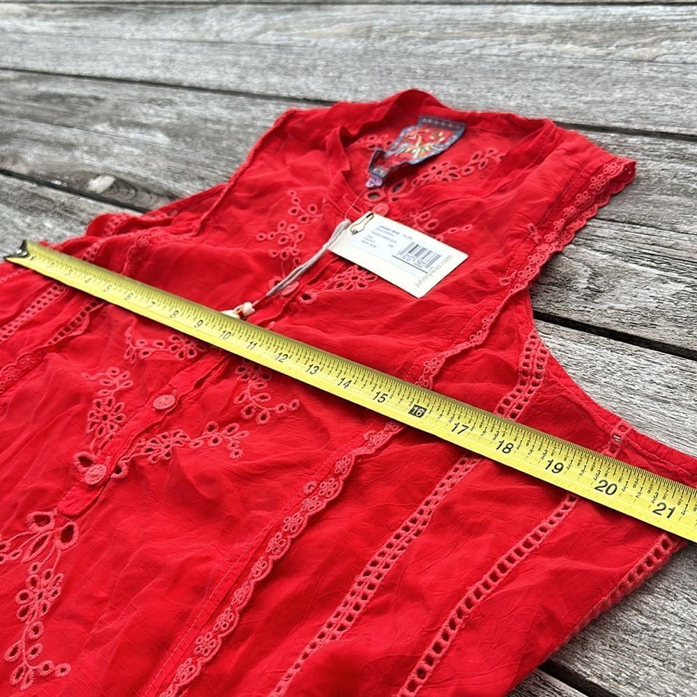 Johnny Was‎ Rhodes Sleeveless Shift Dress Scarlet Red Women's Large (L) NWT ❤️✨ - Picture 5 of 7